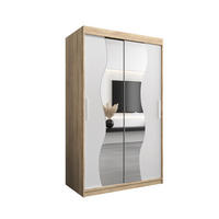 SCHWEBETÜRENSCHRANK 200/120/62 2-türig - Silberfarben/Weiß, Holz/Kunststoff (120/200/62cm) - Abiks Möbel