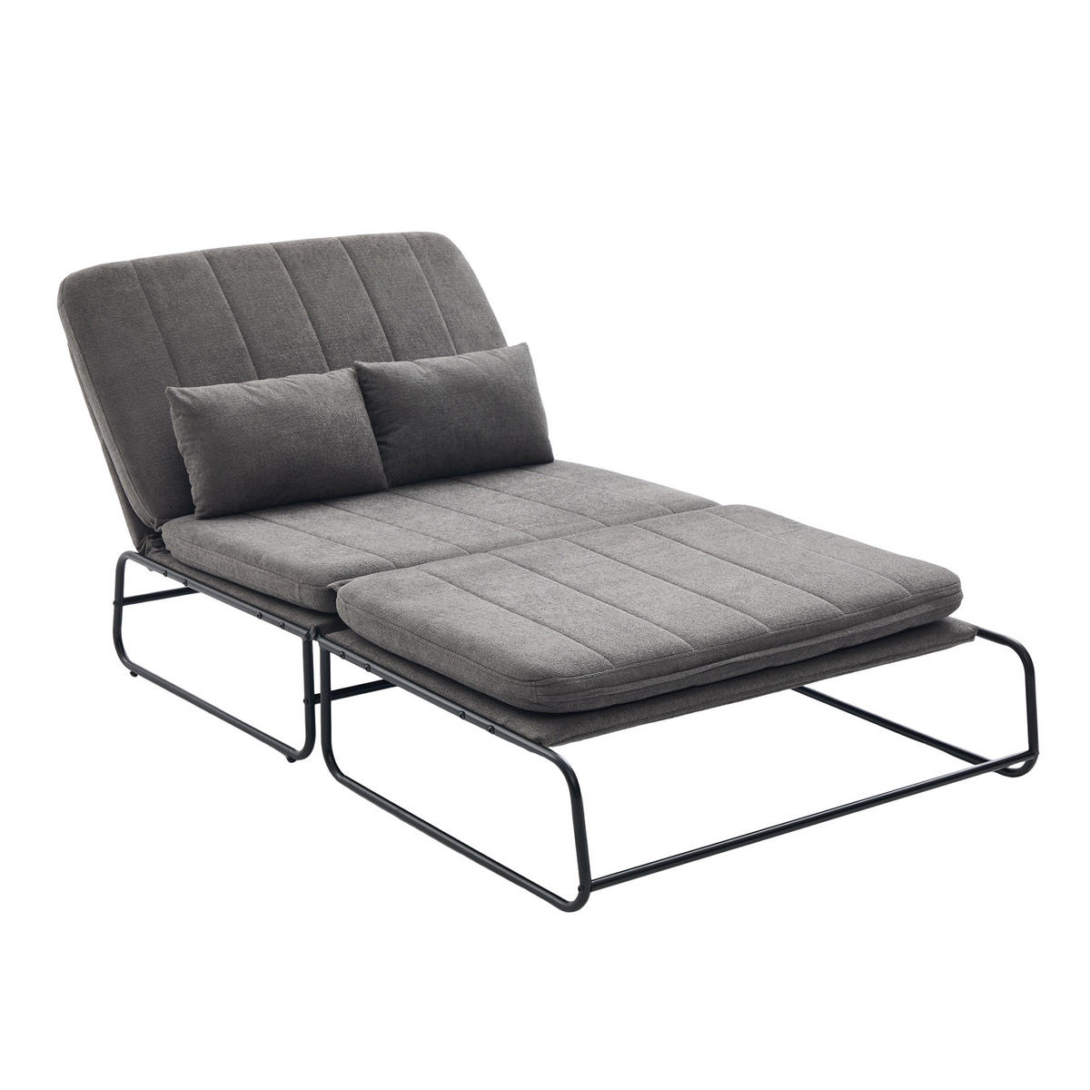 SCHLAFSOFA 2-Sitzer umbaubar mit Metallgestell, DE-42601, Grau - Grau, Metall (104/92/85cm) - ComfortXL