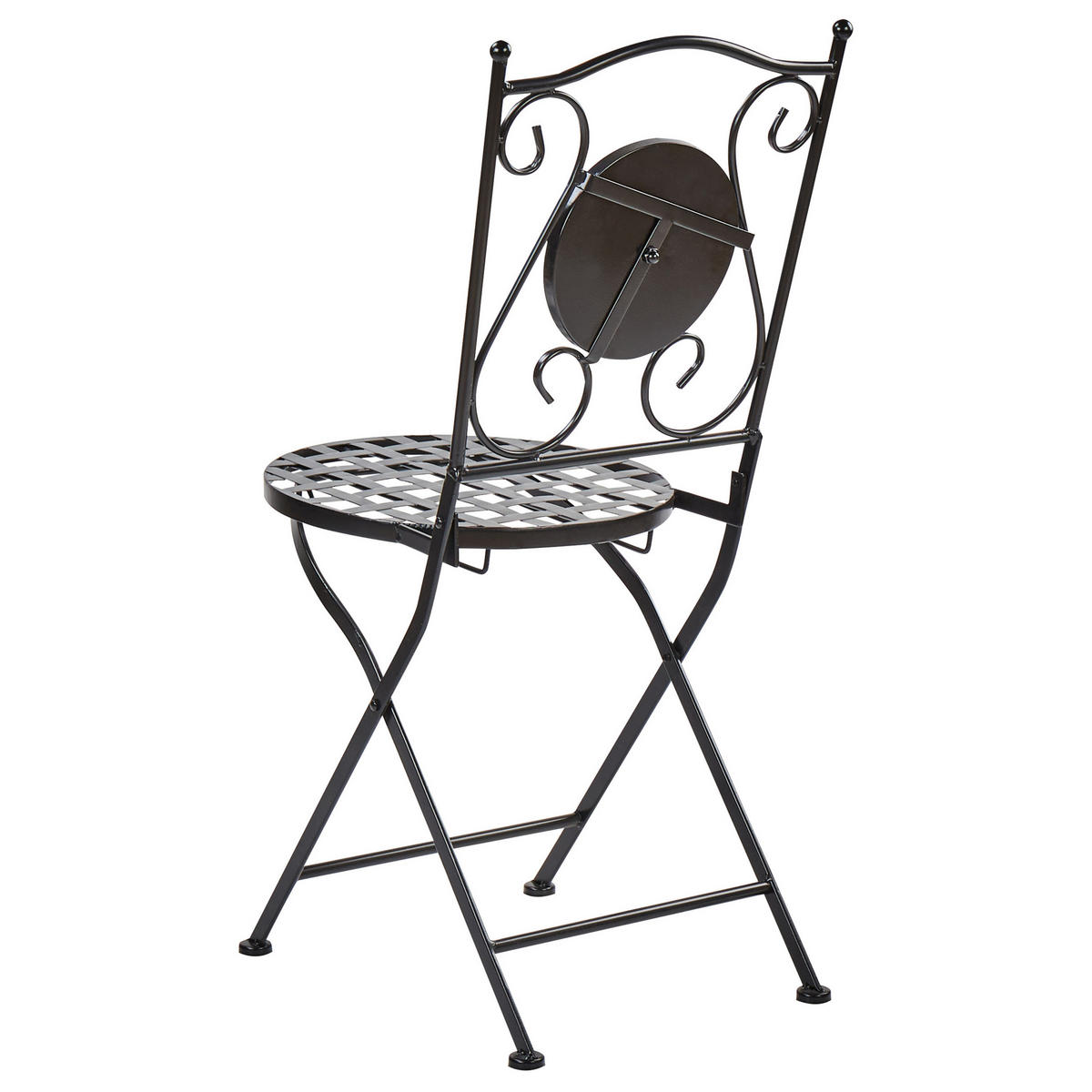 GARTENSTUHL 2er-Set Metall Schwarz Casario - Multicolor/Schwarz, Metall (40/90/44cm) - Beliani
