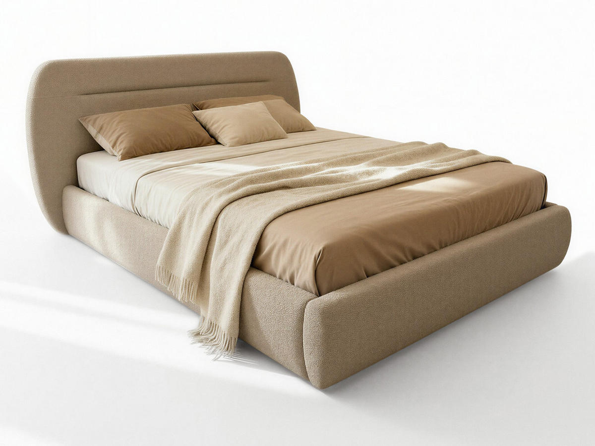 POLSTERBETT Orio - Eichefarben/Creme, Holz/Kunststoff (180/200cm) - Sofnet