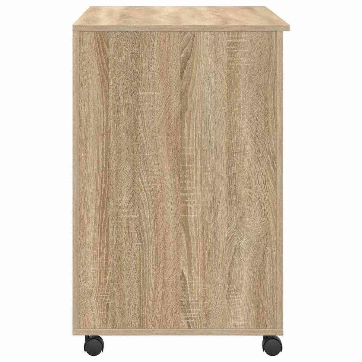 TISCH Mit Rädern Sonoma-Eiche 91/50/77 Cm Holzwerkstoff - Braun, Holzwerkstoff (91/50/77cm) - vidaXL