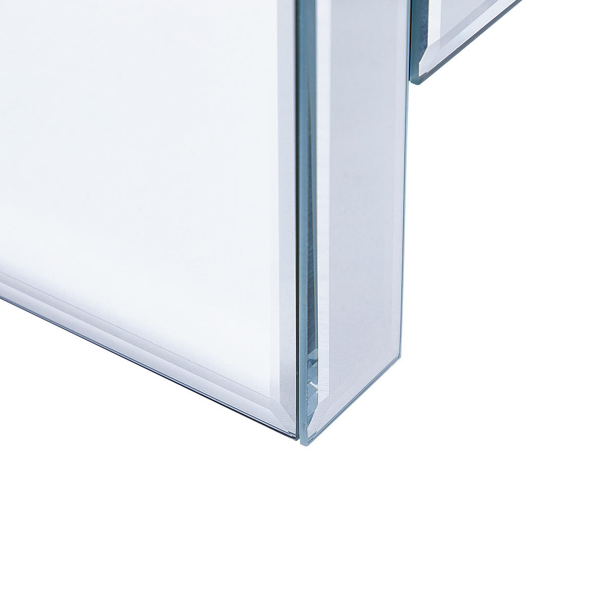 NACHTTISCH Spiegeleffekt 3 Schubladen Lorris - Silberfarben, Glas (45/60/35cm) - Beliani