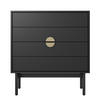 KOMMODE Stoon Schwarz 85,5 cm - Goldfarben/Schwarz, Holzwerkstoff/Metall (85.5/93/38cm) - Selsey
