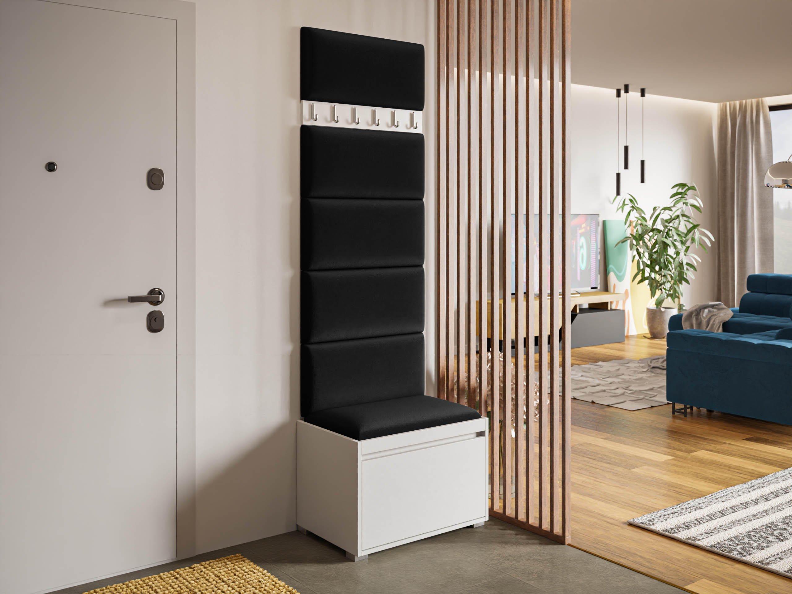 GARDEROBEN-SET Grawis 60 IV - Silberfarben/Schwarz, Holzwerkstoff/Kunststoff (64.5/45/34cm) - MIRJAN24