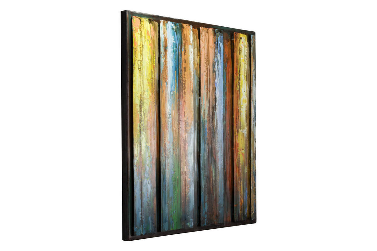 METALLBILD Bunt 80/80 cm - Multicolor, Metall (5.42/80cm) - KUNSTLOFT