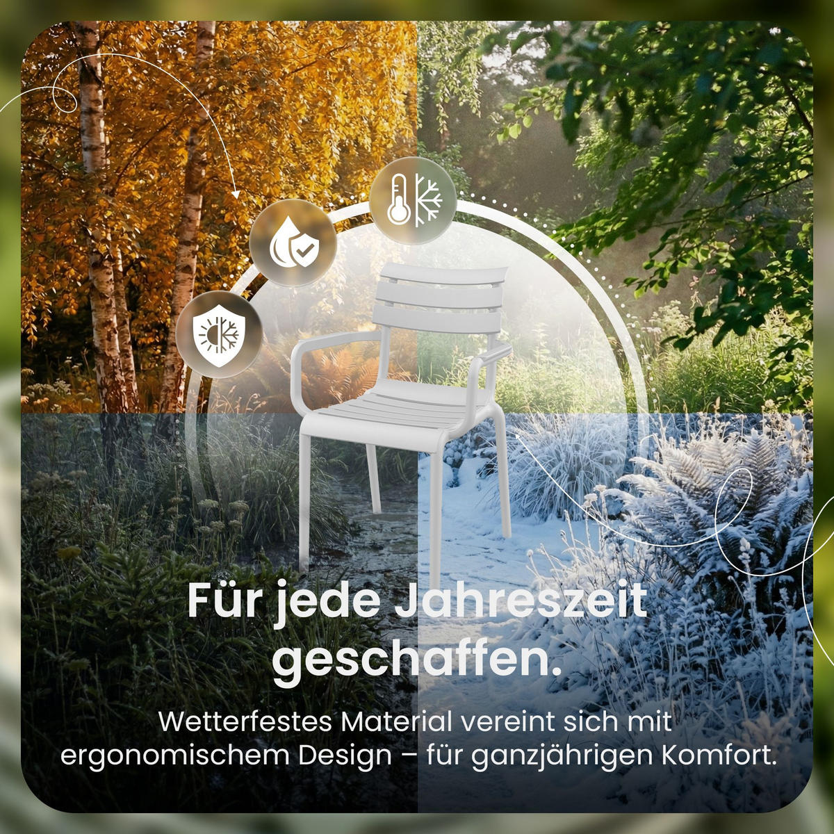 GARTENSTUHL Kunststoff Weiß - Weiß, Kunststoff (58/85/59cm) - CLP