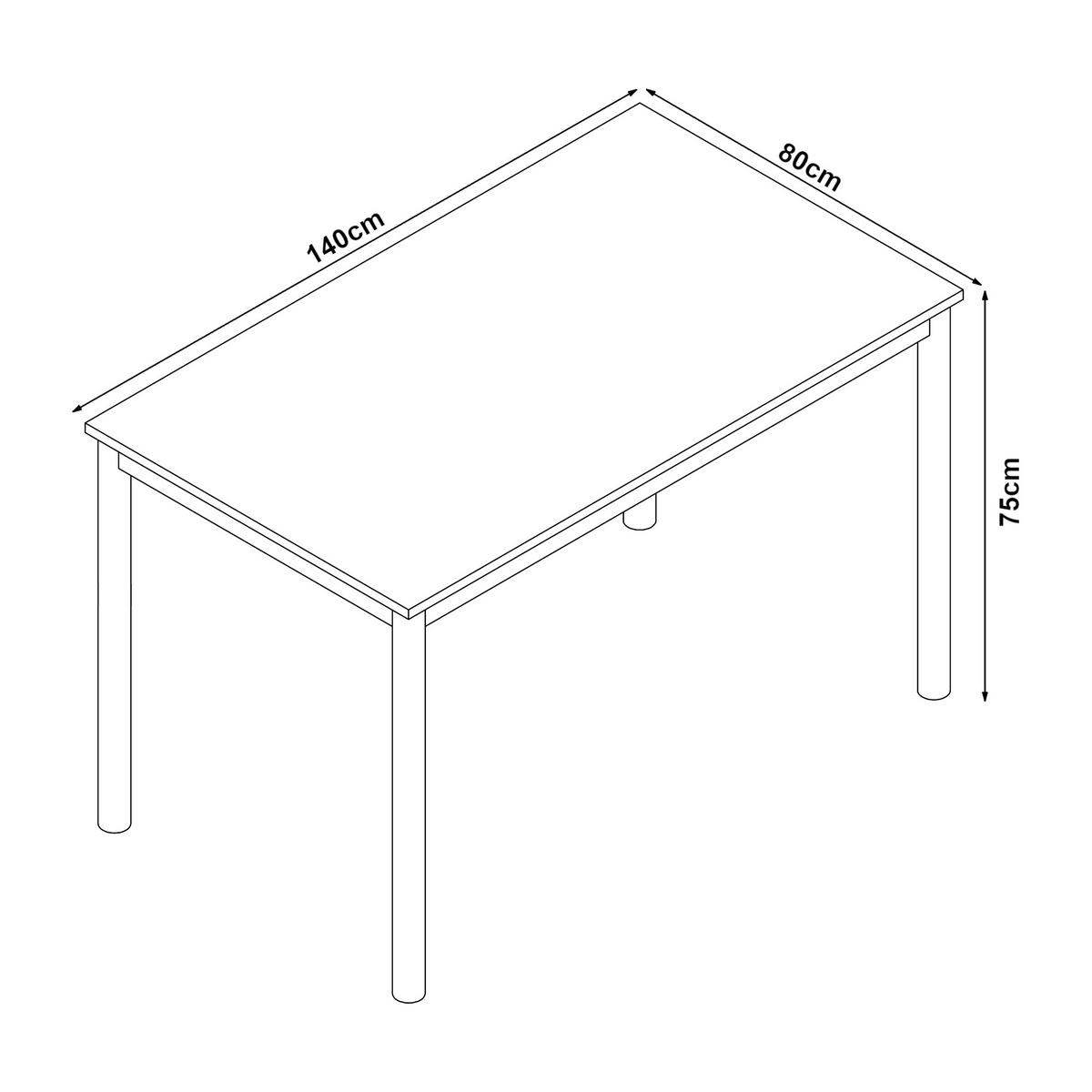ESSTISCH Lindesberg - Schwarz/Grau, Holzwerkstoff/Metall (80/140/75cm) - [en.casa]