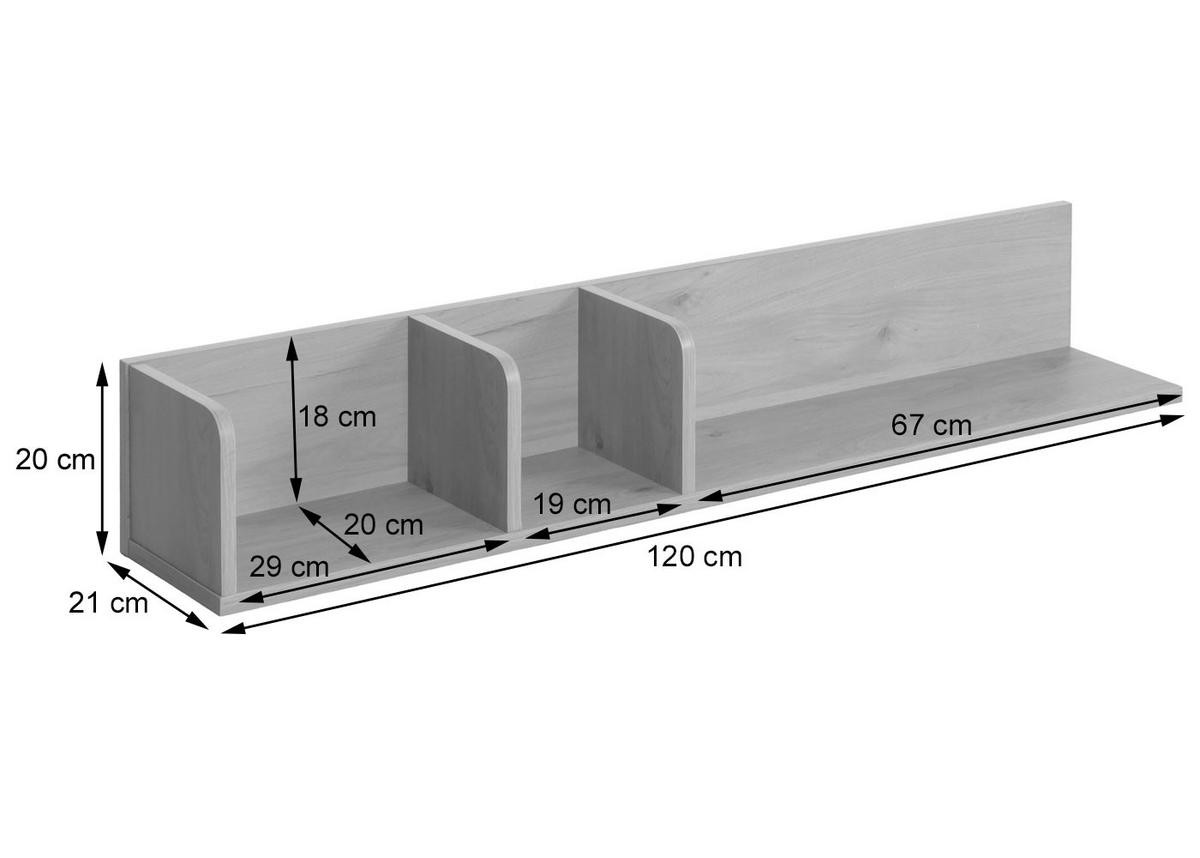 WANDREGAL Braun - Braun, Holz (120/20/21cm) - MCW