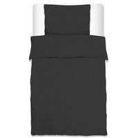 BETTWÄSCHE Julie 135/200 cm + Kissenbezug 80/80 cm Schwarz Renforcé - Schwarz, Textil (135/200cm)