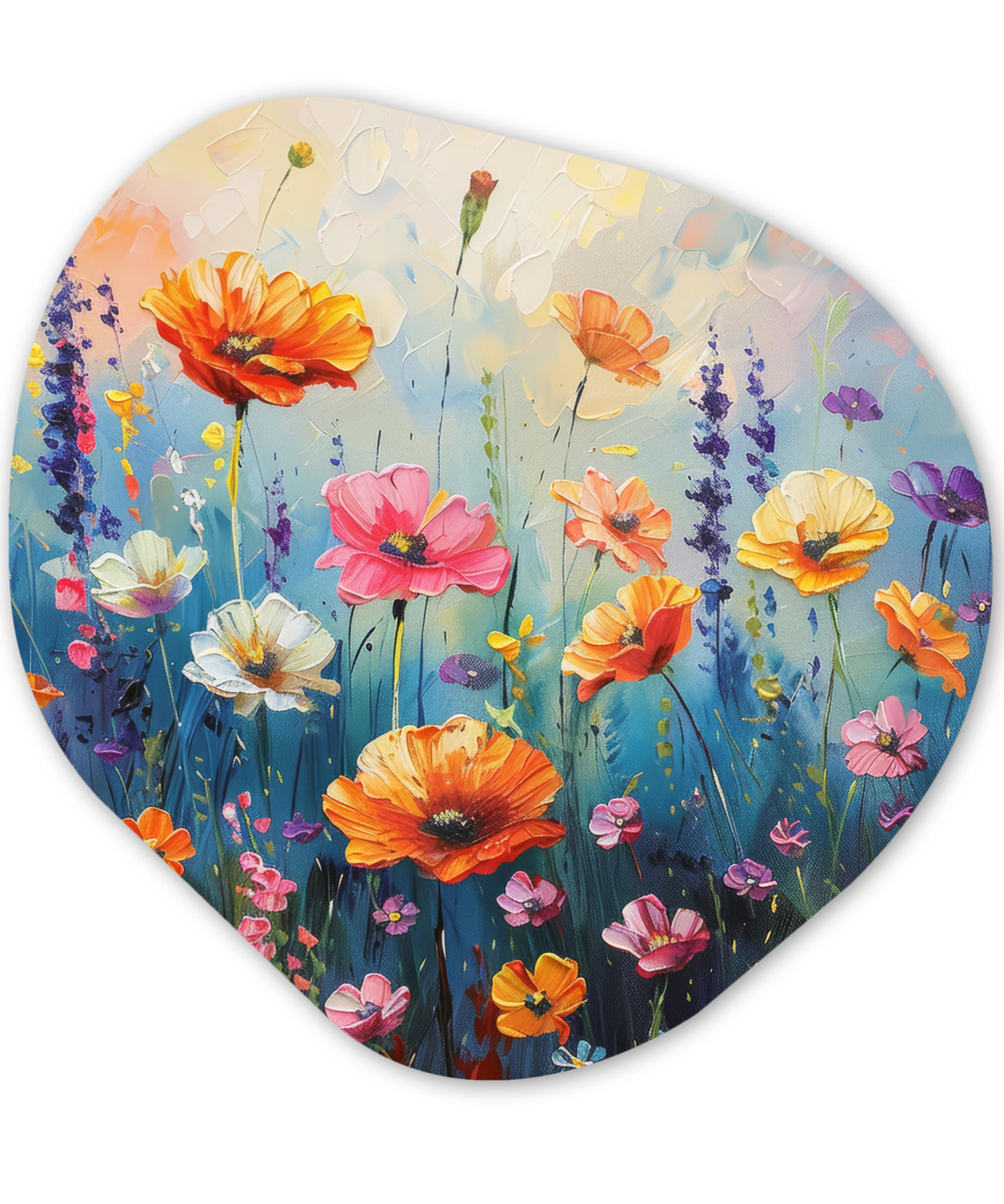 WANDBILD Blumen - Natur - Aquarell - Kunst 60x60 cm - Multicolor, Kunststoff (60/60cm) - MuchoWow