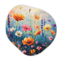 WANDBILD Blumen - Natur - Aquarell - Kunst 60x60 cm - Multicolor, Kunststoff (60/60cm) - MuchoWow
