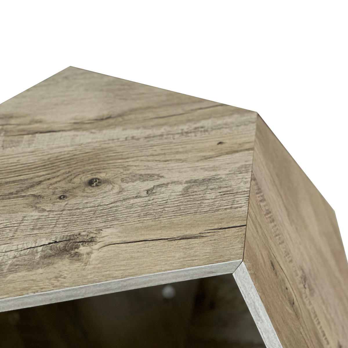 BEISTELLTISCH 66 cm weiß-eiche MDF mit Katzenhöhle multifunctional - Weiß, Holzwerkstoff (66/66/53cm) - OKWISH