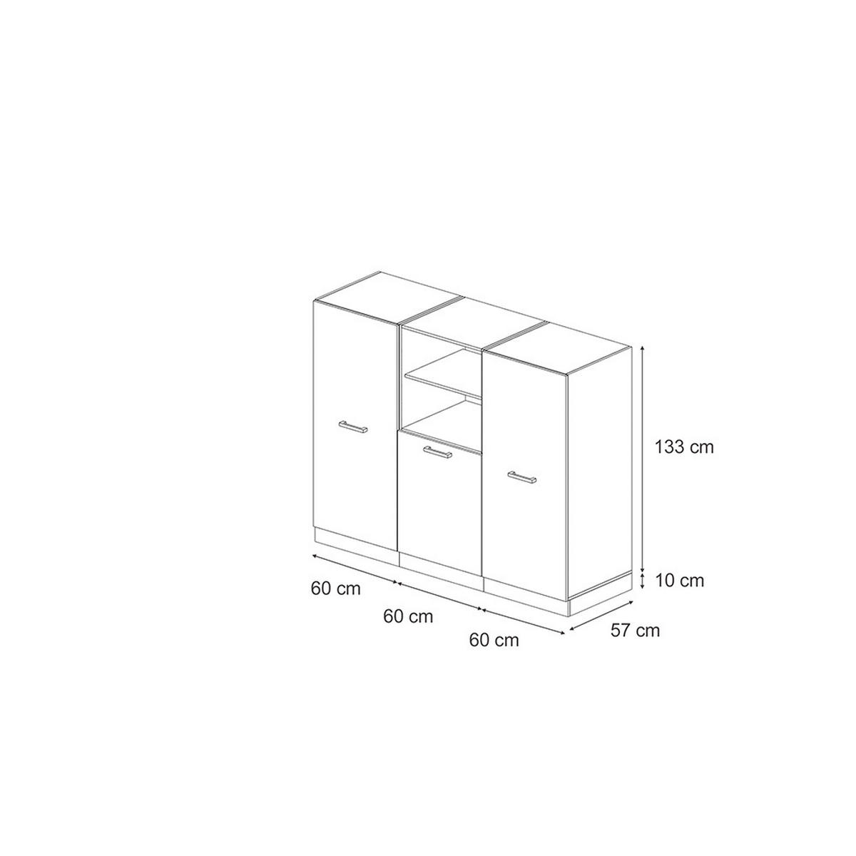 KÜCHENBLOCK R-Line Anthrazit Hochglanz/Goldkraft Eiche 180 cm ohne AP - Honigeiche/Anthrazit, Holzwerkstoff (180/81.6/46cm) - Vicco