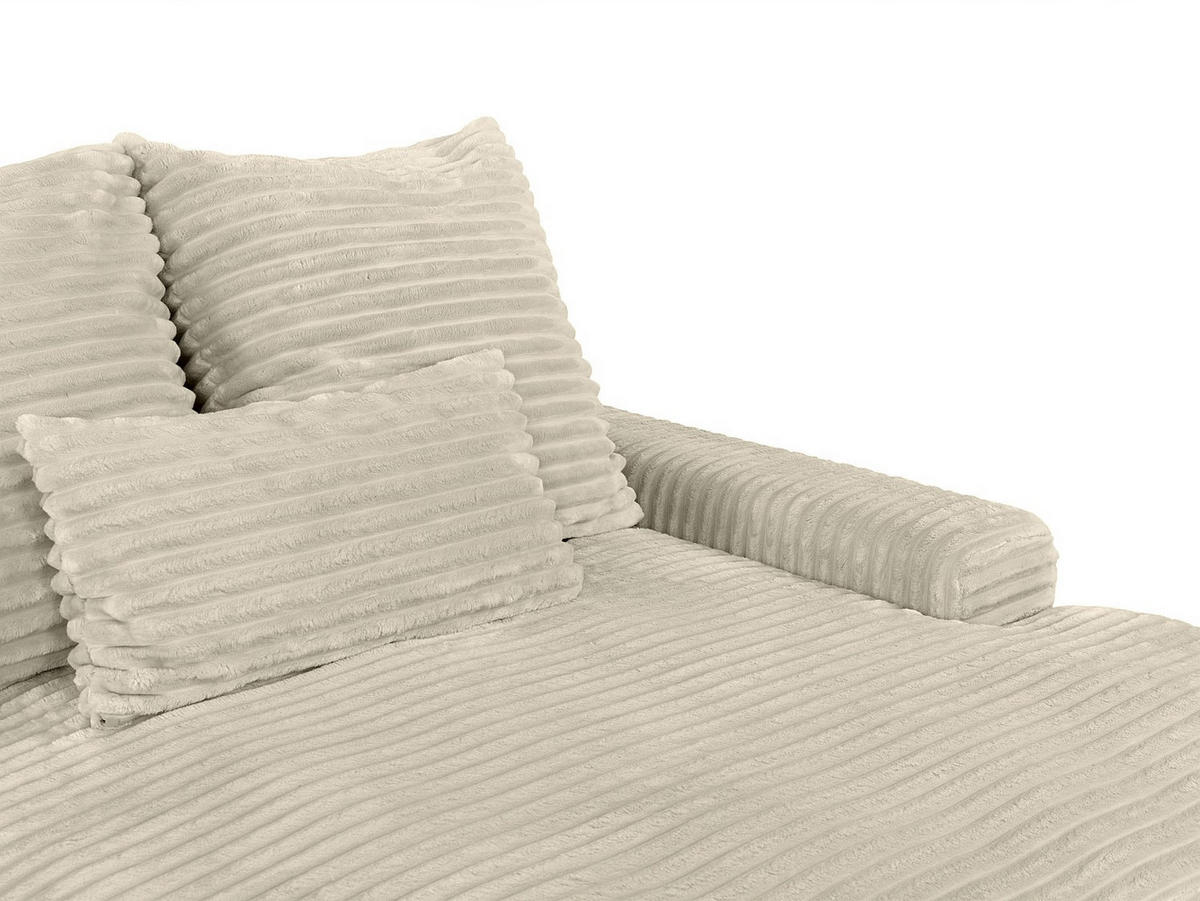 SOFA - 4 Personen - samt - beige Calazo - Beige, Kunststoff/Textil (266/88/153cm) - Vente-Unique