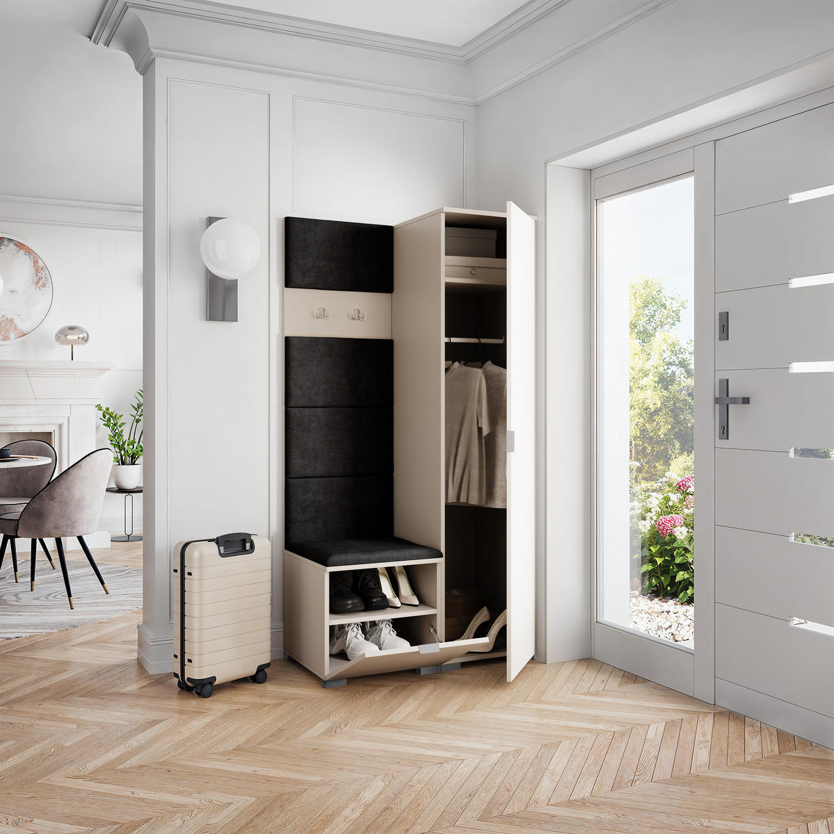 GARDEROBENSCHRANK LORI 95/181/51 cm Modern Kaschmir - Kaschmir, Holzwerkstoff (95/181/51cm) - MASSENO