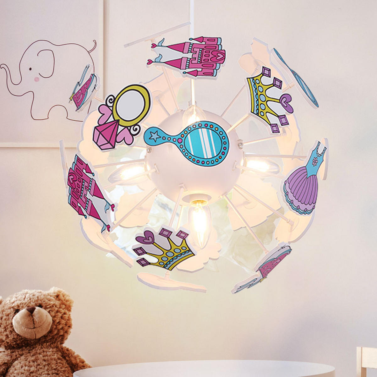 HÄNGELEUCHTE LURRA Kunststoff Bunt - Multicolor, Kunststoff (35/35/120cm) - Globo Lighting