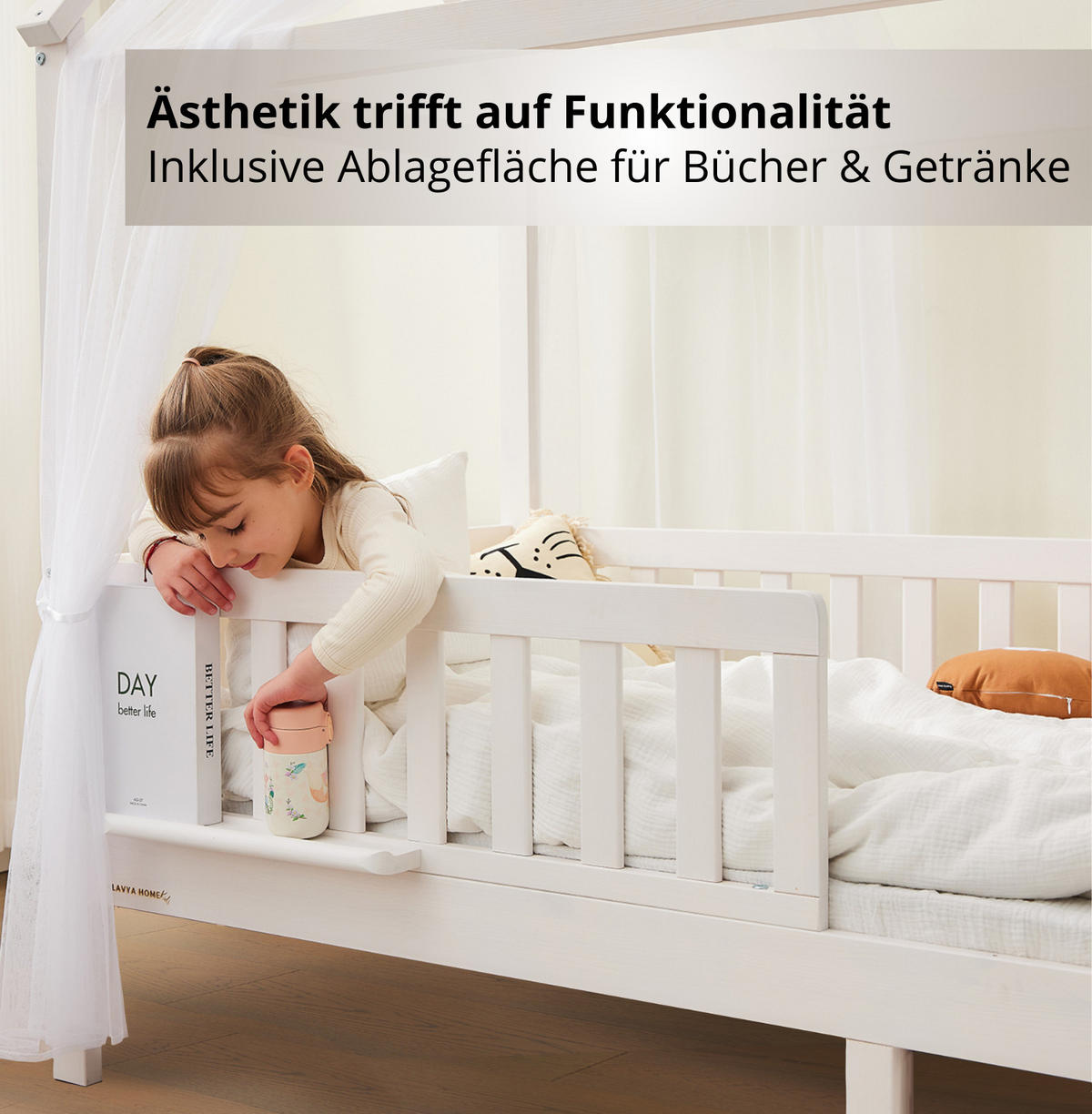 HAUSBETT CLOUD - Weiß, Holz (90/200cm) - Alavya Home