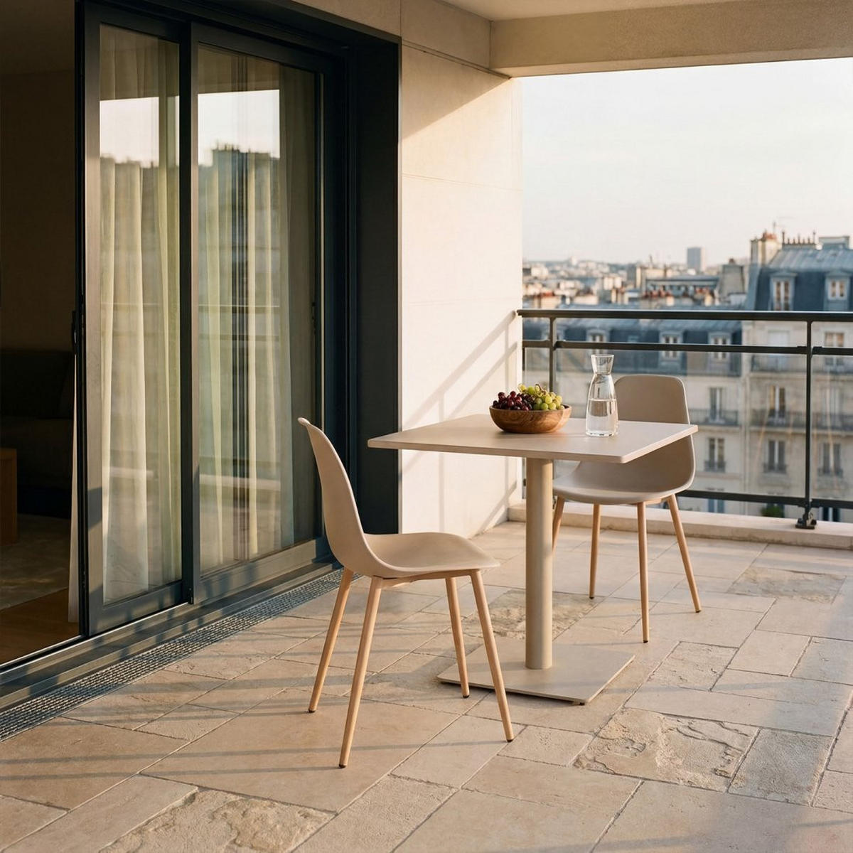 STUHL FÜR DRAUSSEN Nina Beige 45 cm x 80 cm - Beige, Kunststoff (45/80/53cm) - Klast Home