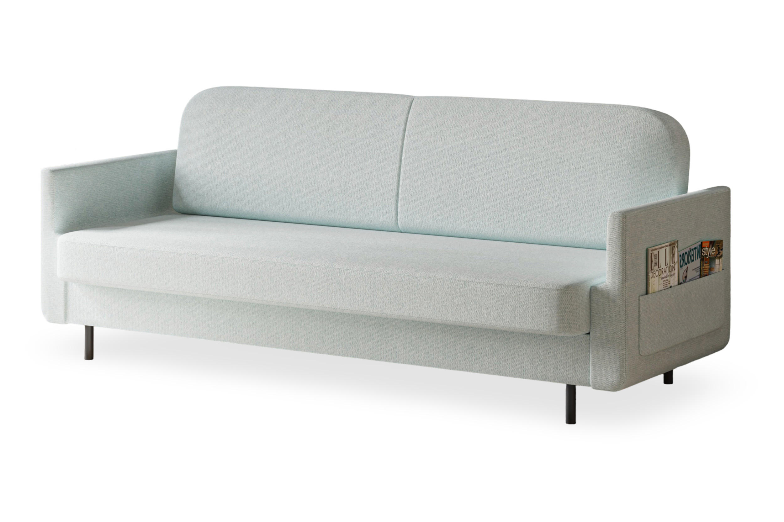 SCHLAFSOFA - POUCH - Hellblau - Aragon 70 - Hellblau, Holzwerkstoff (221/87/84cm) - Möblo