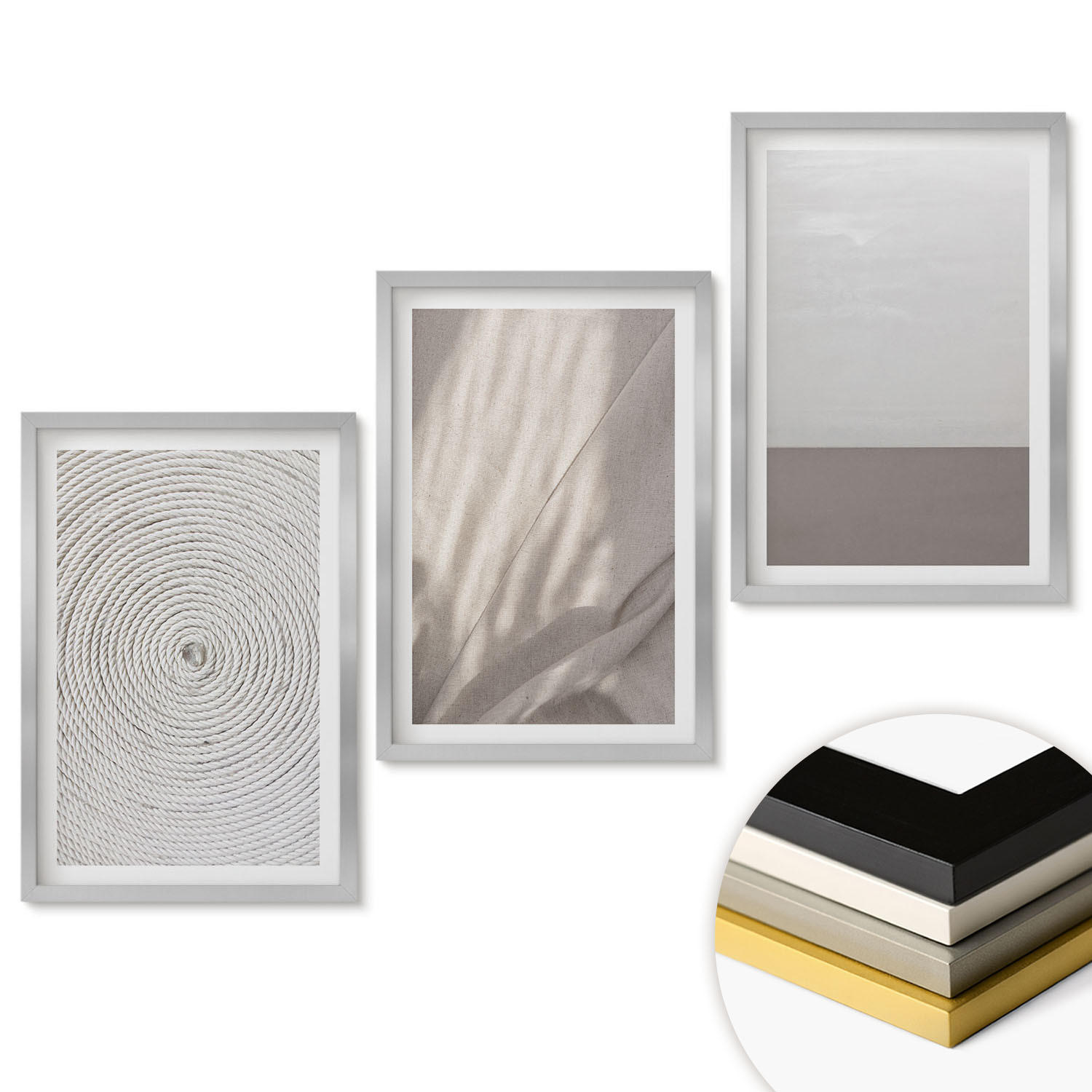 ArtPrintCave Wandbilder Silber 40x60 cm