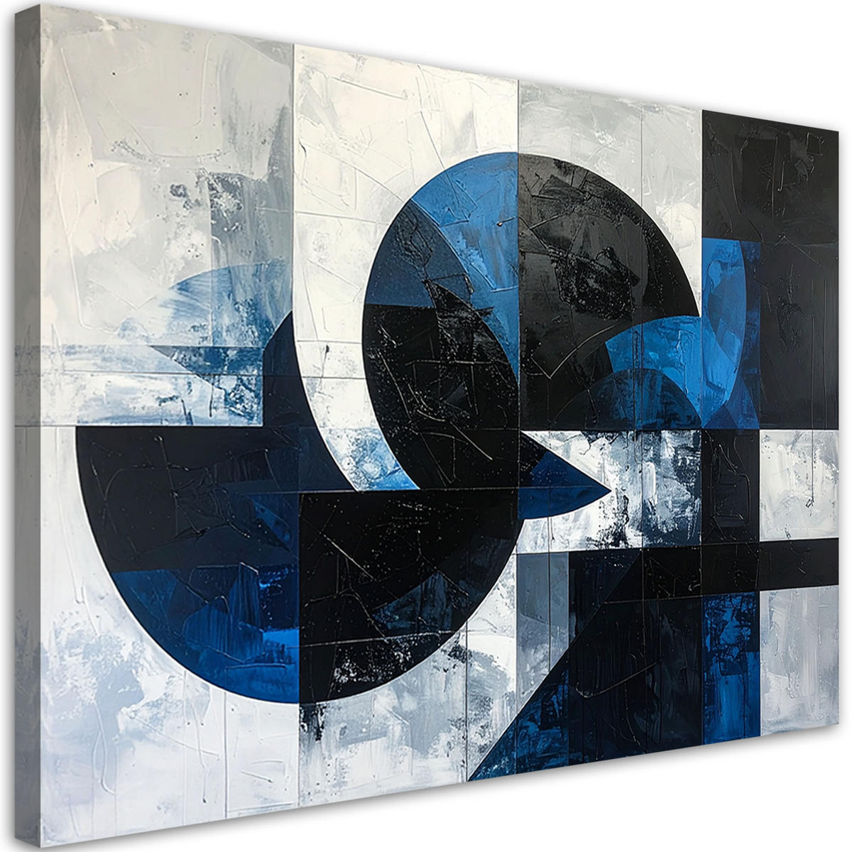 LEINWANDBILD 3D und geometrisch 100x70cm - Blau, Textil (100/70cm) - Feeby