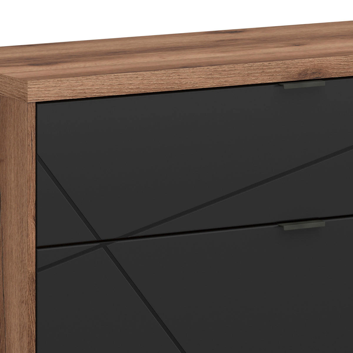 TV-MÖBEL Sven Schwarz und Holz - Schwarz, Holzwerkstoff (156/61/43cm) - Petits-meubles