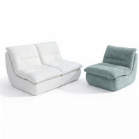 SITZGARNITUR Nuvia Sofa und Sessel Weiß und Salbei - Salbeigrün/Weiß, Textil (160/73/100cm) - COCO Living