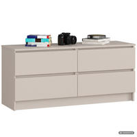 KOMMODE K120 Kaschmir 120 cm 4 Schubladen Farbe Kaschmir B120xH55xT40 cm - Beige, Holzwerkstoff (120/55/40cm) - Akord
