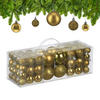 76XWEIHNACHTSKUGELN - Goldfarben, Kunststoff (6/7/6cm) - Relaxdays