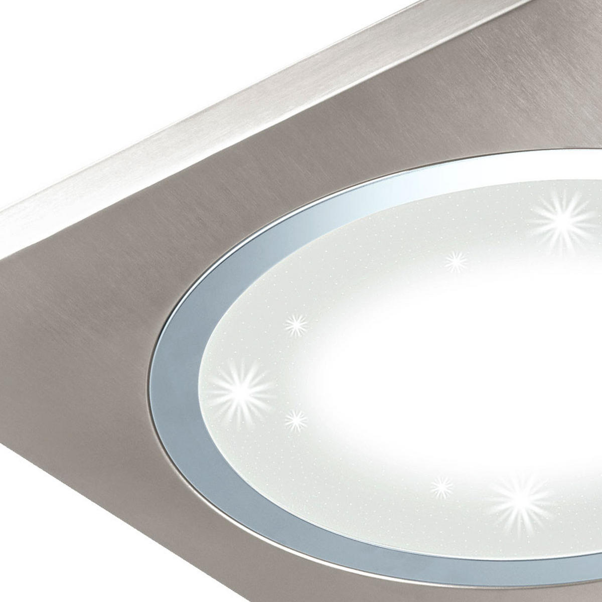 LED DECKENSPOT Kristalleffekt Silber Stahl - Silberfarben, Metall (51/51/4cm)
