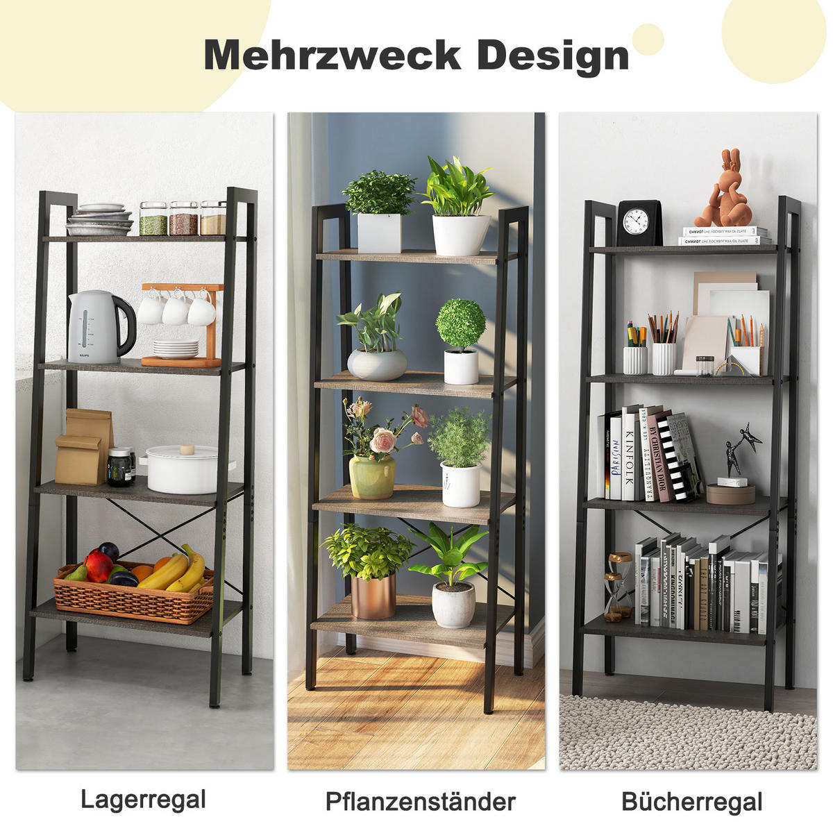 STANDREGAL Braun - Braun, Holz (34/138/56cm) - COSTWAY