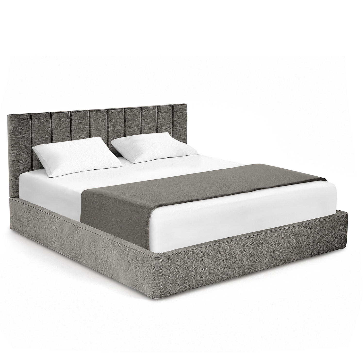 POLSTERBETT - Dunkelgrau, Textil (160/200cm) - home24