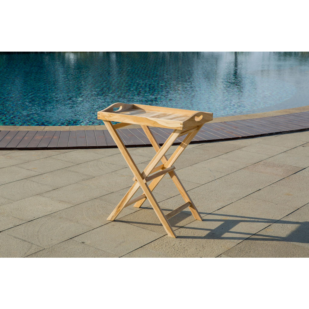 Thumbnail - TPFGarden Serviertisch, Natur, Holz, 60x65x40 cm, Gartenmöbel, Gartentische, Gartentische