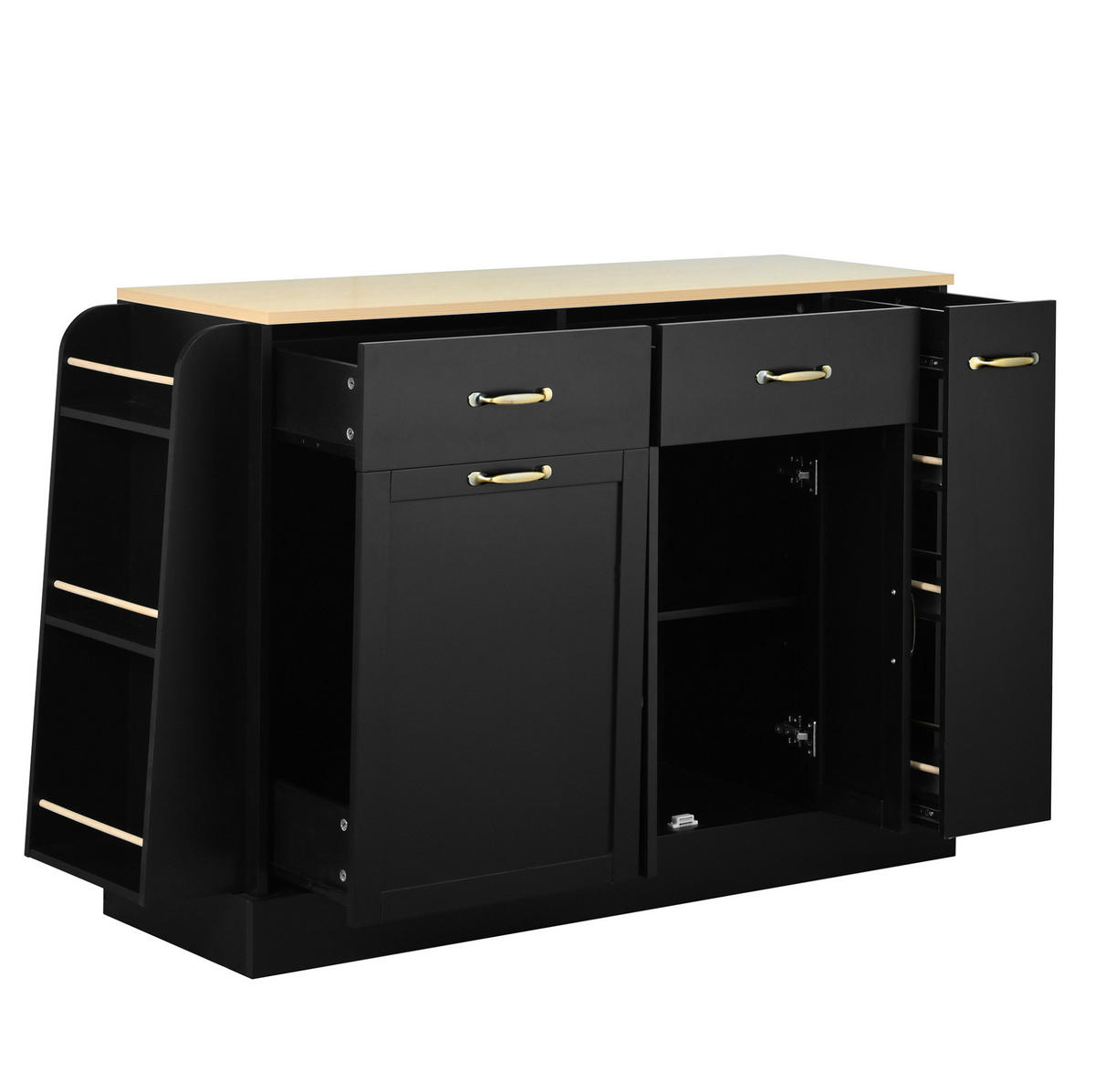SIDEBOARD 133,5/40/86 cm Schwarz aus MDF mit Stauraum - Schwarz, Holzwerkstoff (40/86/133.5cm) - OKWISH