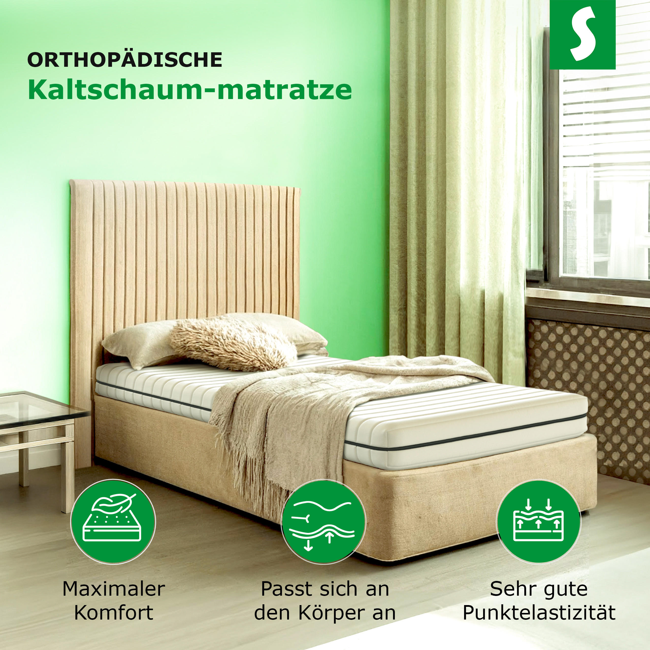 Thumbnail - Schlaftroll Matratze, Weiß, Textil, 1-Sitzer, H2 + H3, Füllung: Kaltschaum, Rechteckig, 80x190 cm, Oeko-Tex® Standard 10...