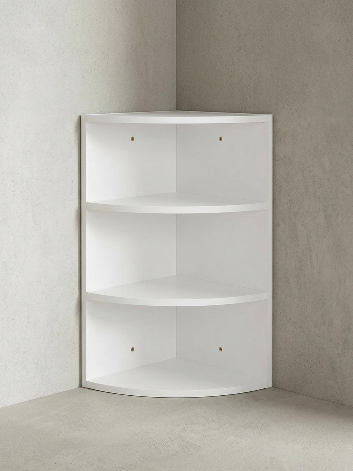 ECKREGAL NIDDA MDF Runder Front Modern, Weiß 30x30x60 cm - Weiß, Holz (30/60/30cm) - KADIMA DESIGN