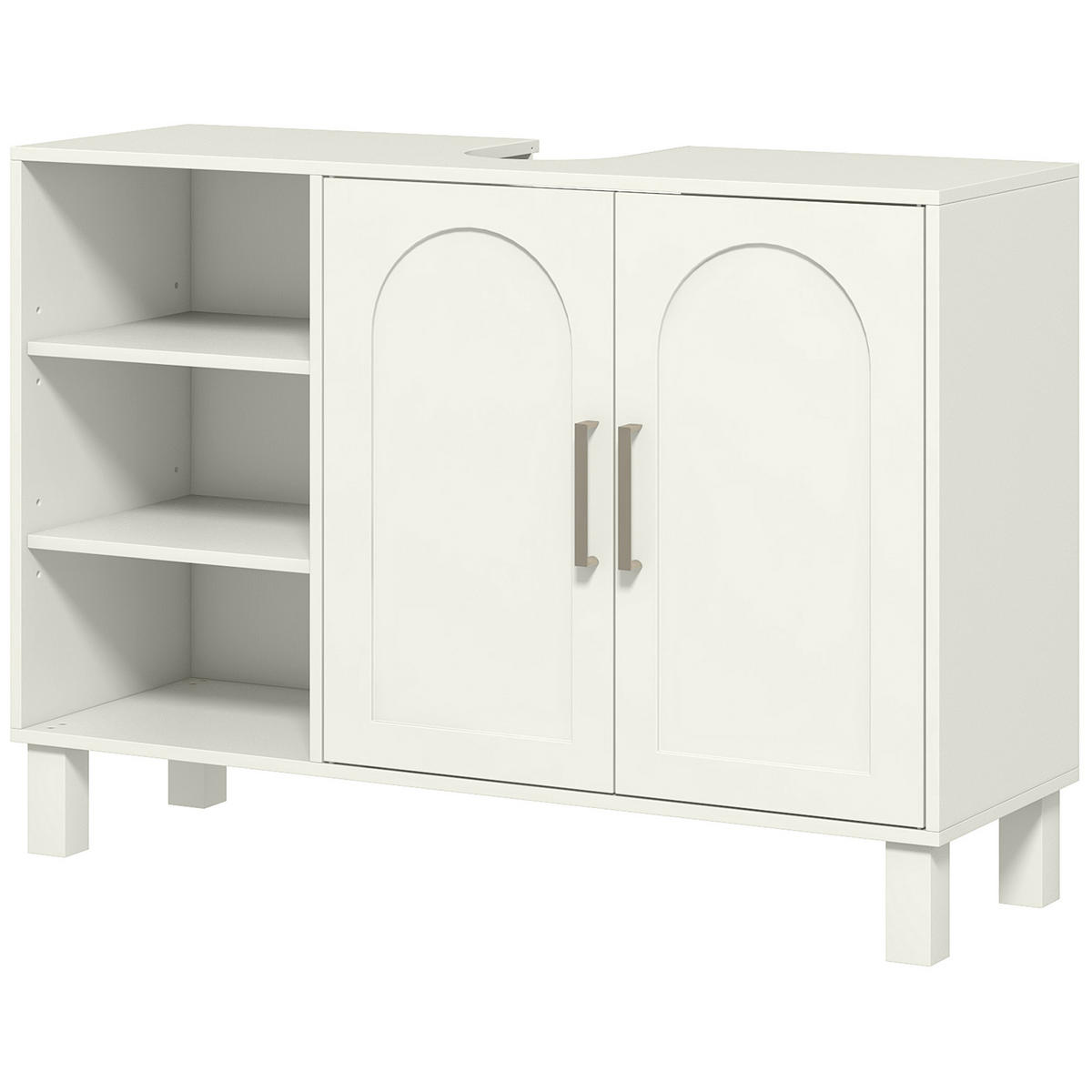 WASCHBECKENUNTERSCHRANK DE-15892 U-Aussparung Creme - Creme, Holzwerkstoff (90/63/30cm) - ComfortXL
