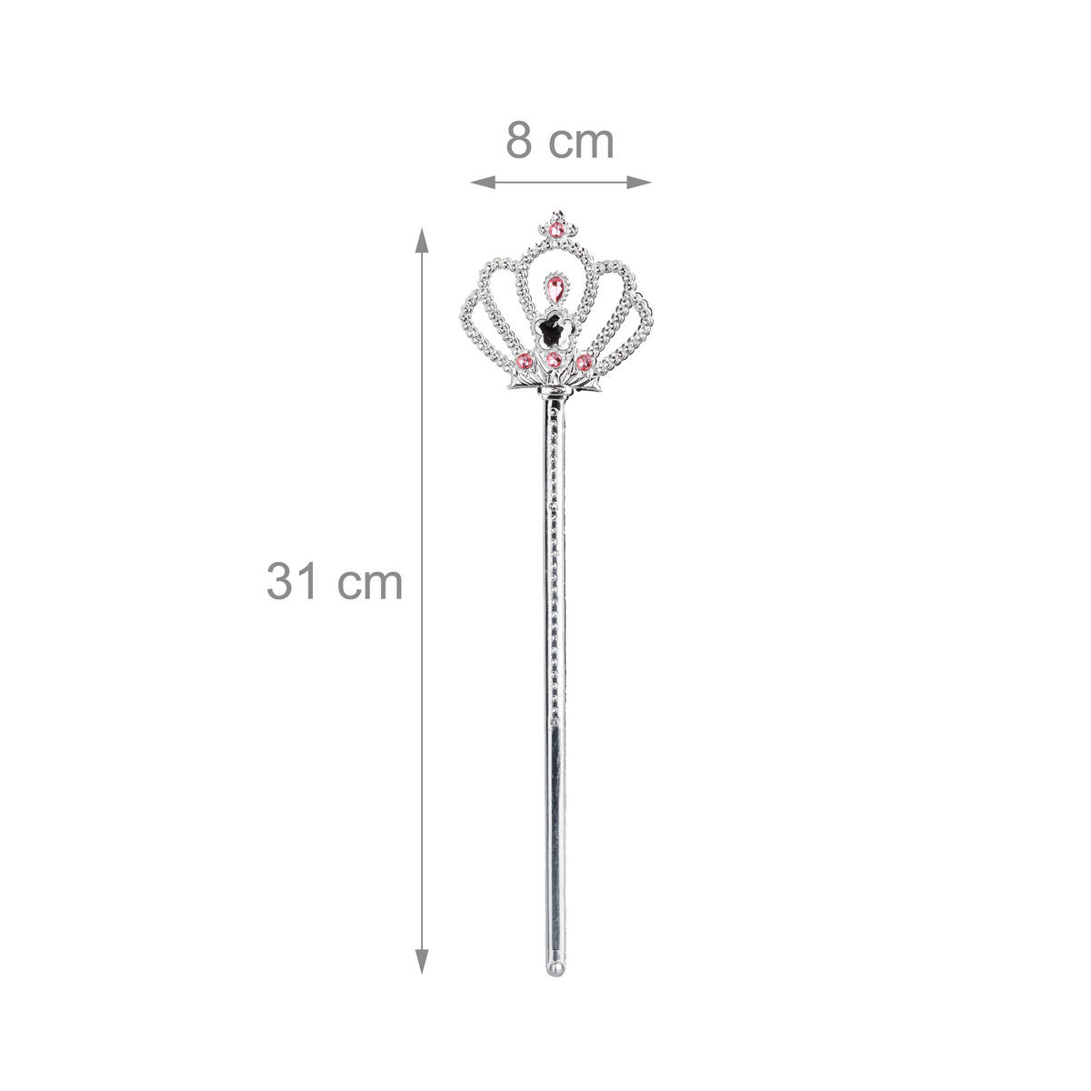 FEENFLÜGEL Zauberstab - Weiß, Textil/Metall (49/37/1cm) - Relaxdays
