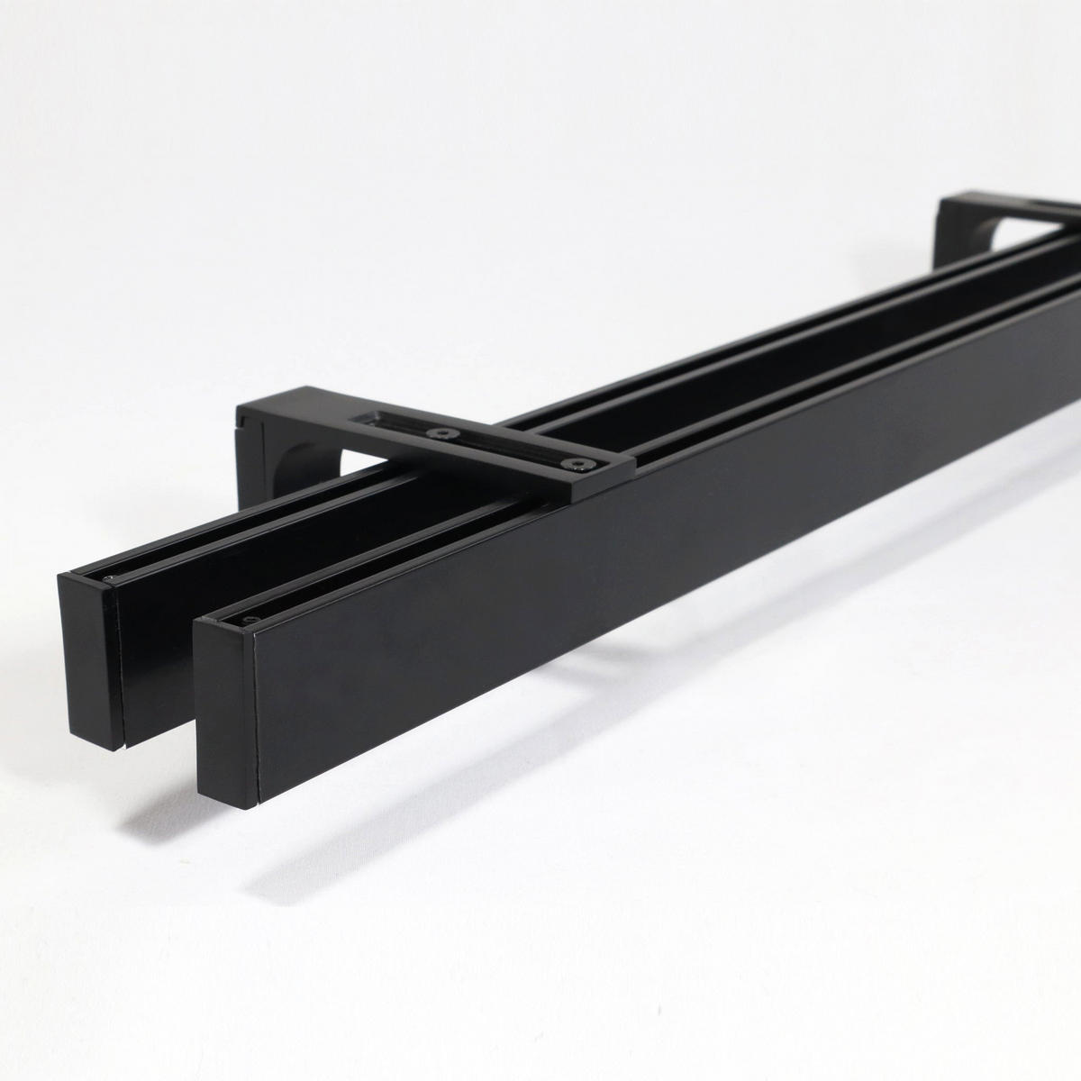 GARDINENSCHIENE 2-lauf Loft - Schwarz, Metall (120cm) - Deco-Raum
