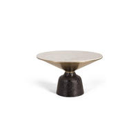 COUCHTISCH aus weißem Marmor und schwarzem Metall - Goldfarben, Metall (76/76/45cm) - Giner y Colomer