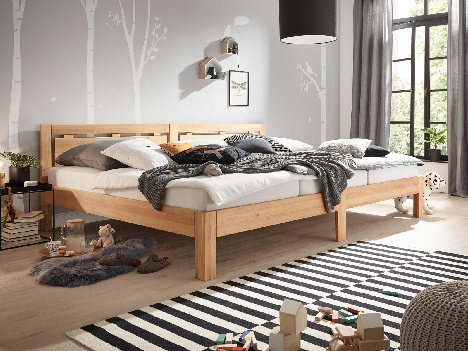 FAMILIENBETT ALTERA 240x200 - Erlefarben, Holz (240/200cm) - Ecolignum