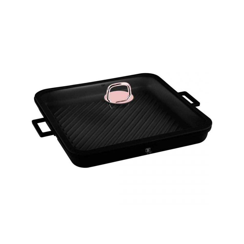 GRILLPFANNE Schwarz 34/34/4.5 cm BH7789 - Schwarz, Metall (34cm) - Berlinger Haus