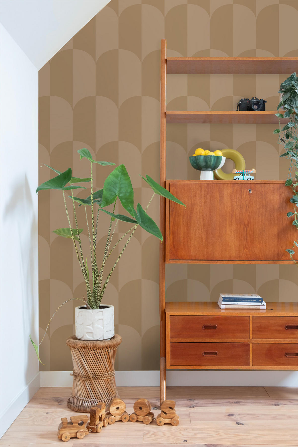 TAPETE Art Decó Muster 50 x 900 cm - Beige, Papier (50/900cm) - ESTAhome