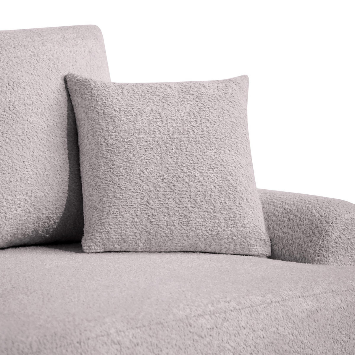 ECKSOFA Teddy L hellrosa, Bouclé-Stoff, links - Hellrosa/Schwarz, Textil (270/170cm) - Beautysofa