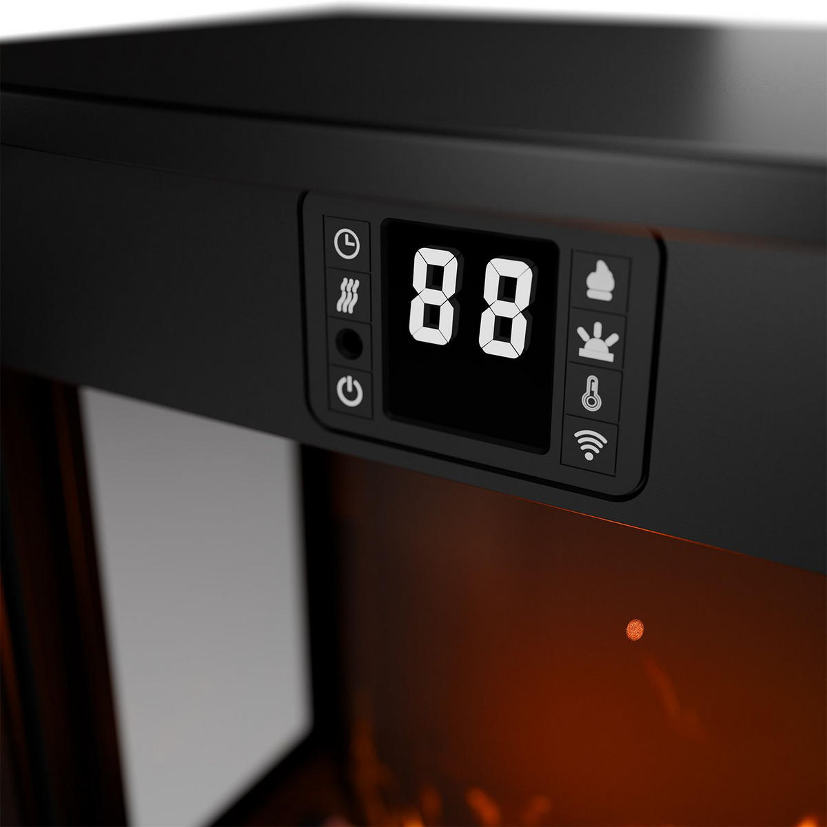 ELEKTROKAMIN 1800W schwarz - Flammenbild separat nutzbar - Schwarz, Metall (35/75/45cm) - Juskys