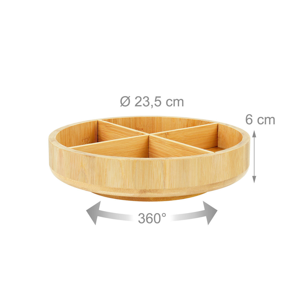 DREHTELLER - Hellbraun, Holz/Textil (23.5/6/23.5cm) - Relaxdays