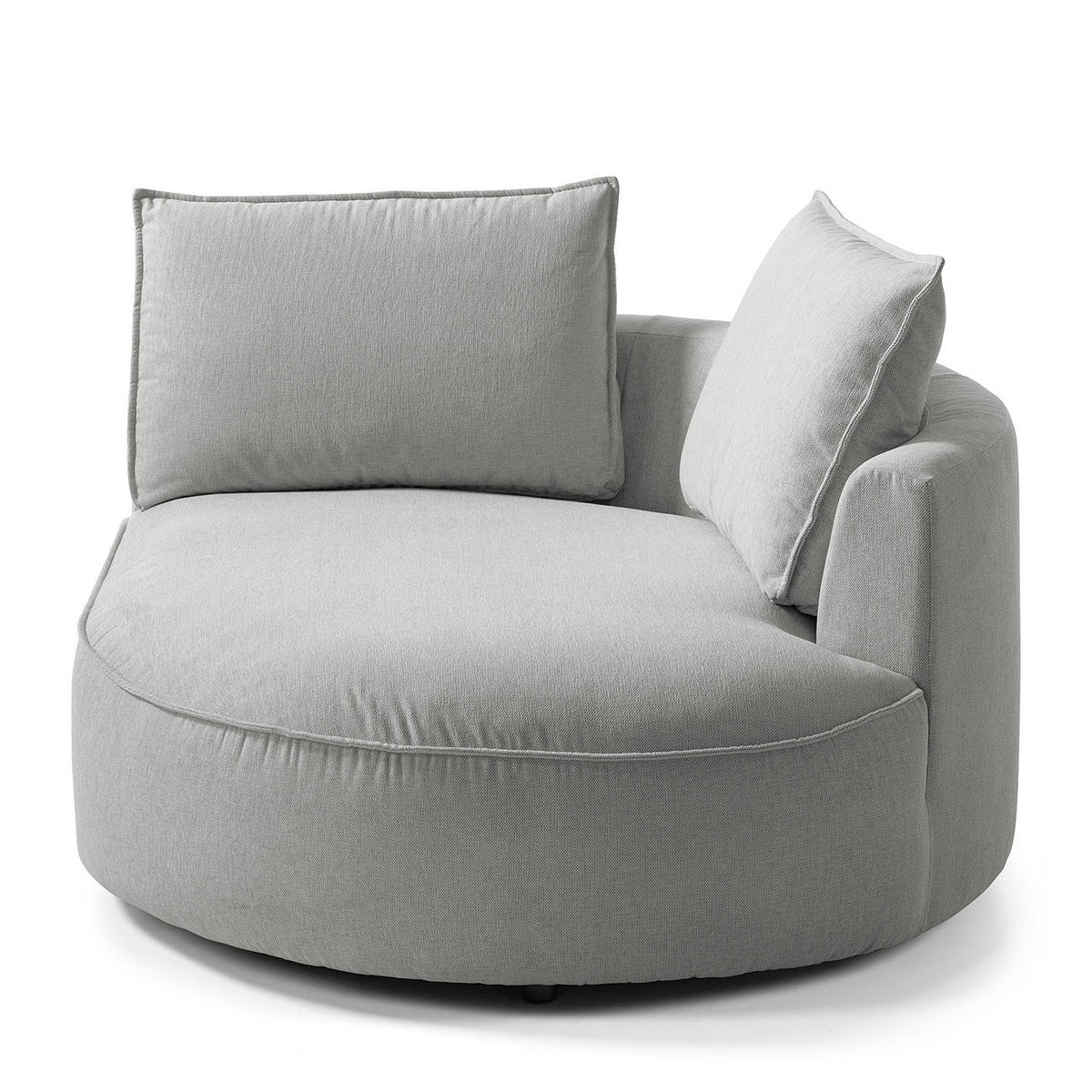 OTTOMANE - modular - Hellgrau/Schwarz, Kunststoff/Textil (126/82/154cm) - home24