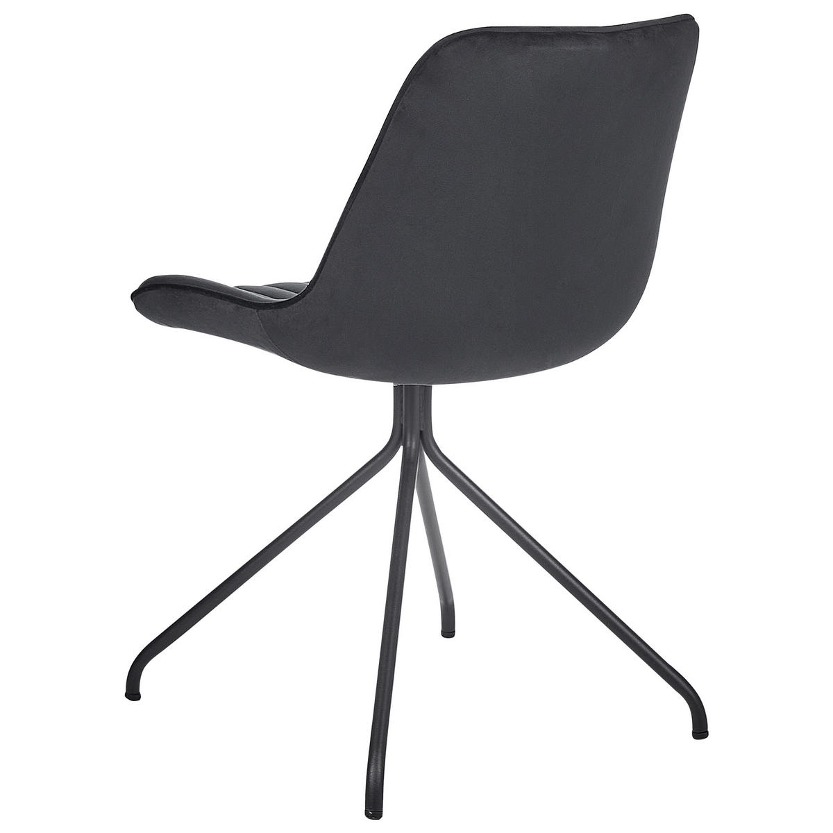 ESSZIMMERSTUHL 2er-Set Samtstoff Schwarz Navasota - Schwarz, Textil/Metall (47/83/62cm) - Beliani