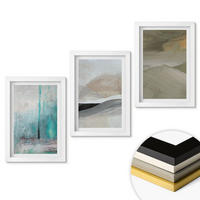 WANDBILDER 3er-Set - 20x30 cm Weißer Rahmen - Gemalte abstrakte Dekorationen - Weiß, Kunststoff (20/30cm) - ArtPrintCave