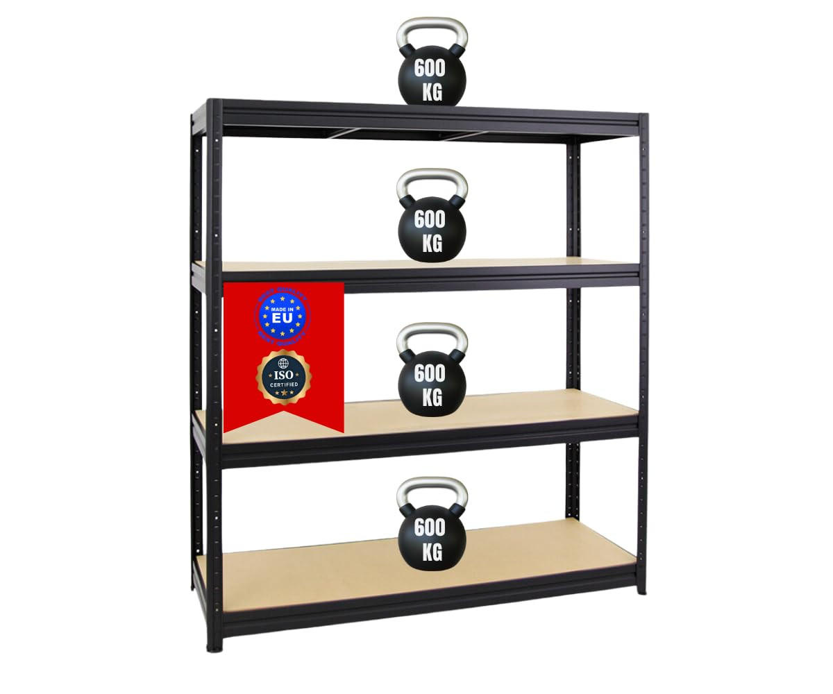 SCHWERLASTREGAL Dino 180x160x60 cm Fachlast 600 kg Schwarz - Schwarz, Metall (160/180/60cm) - PROREGAL